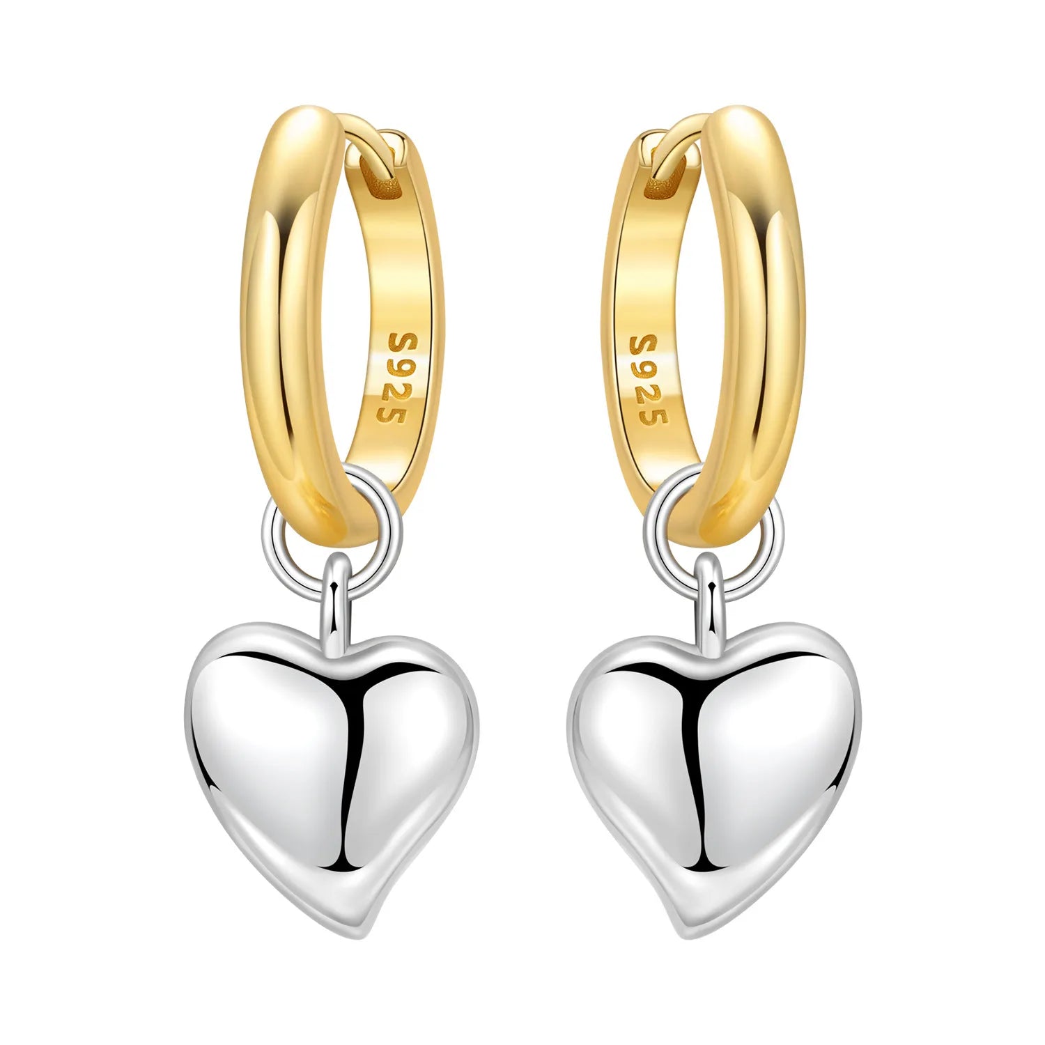 Orstarry S925 Sterling Silver 18k Gold Modern Square Earrings Hoop Earrings For Women close-up view