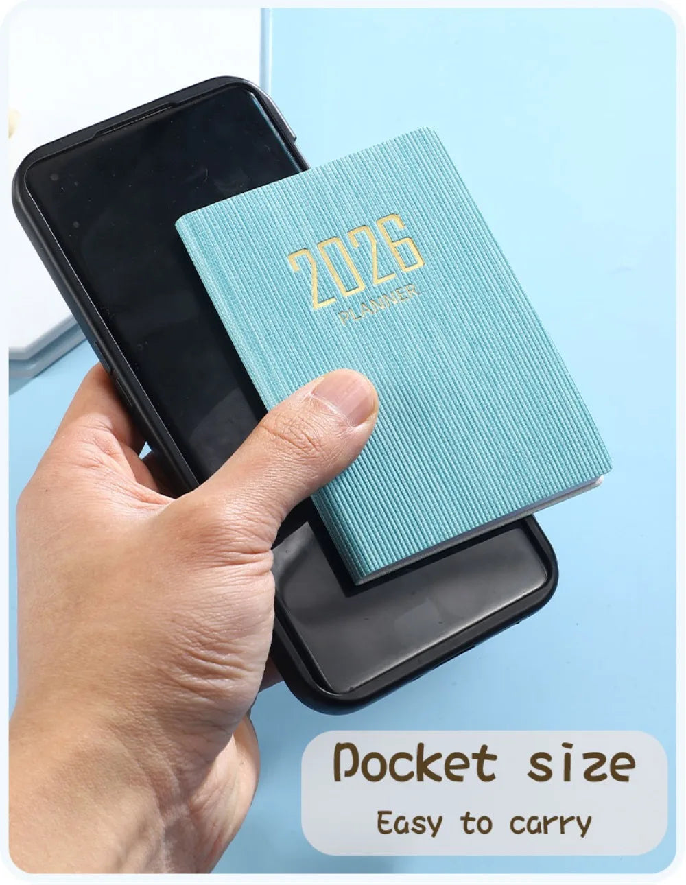 Portable A7 2026 Agenda Book – Pocket Weekly Planner with Calendar