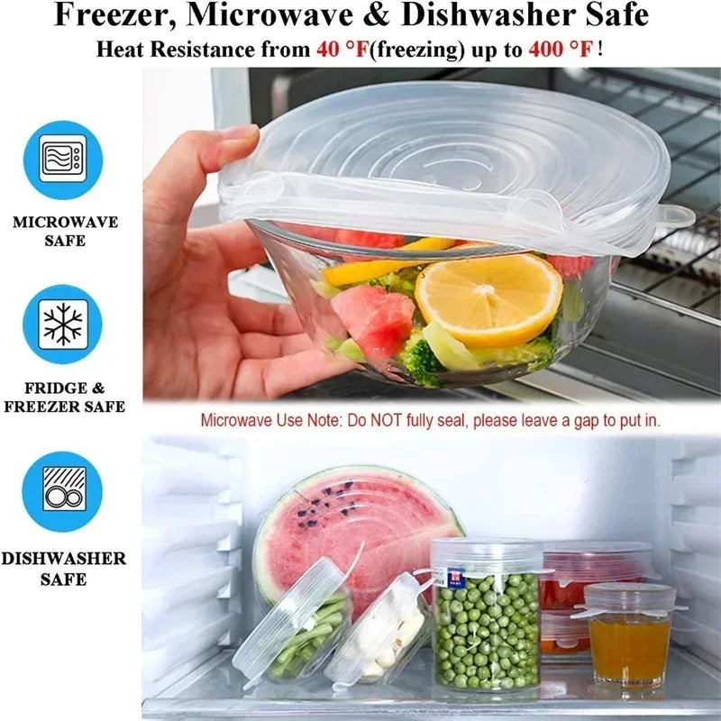 Silicone Stretch Lid Kitchen Accessories Can Be Reused Food Cover Plastic Wrap Cover lifestyle view