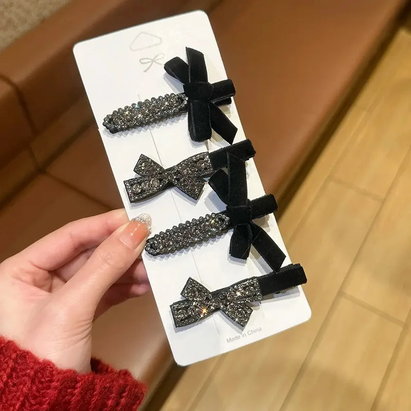 Sweet Bow Rhinestone Hair Clips 2pcs/set alternate view