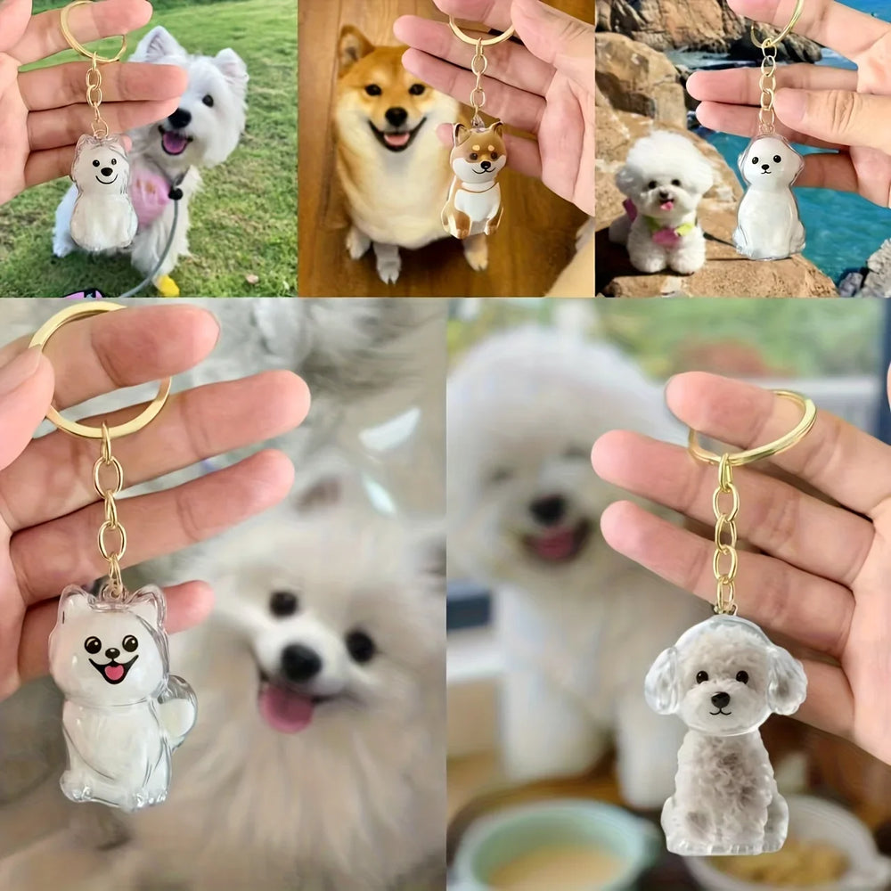 Hanging Pet Hair Storage Container Handmade Cat Fur/Dog Hair Memorial Resin Keychai additional angle