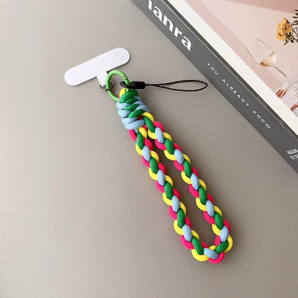 IN Korea Universal Braided Short Mobile Phone Lanyard Strap Hanging Chain Ring Cord wi close-up view