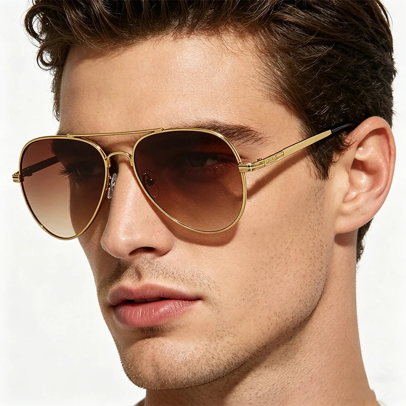 Classic Pilot Sunglasses for Men and Women | Metal Frame UV400 Anti-Glare alternate view