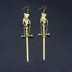 Sword Earrings for Women | Gothic Punk Drop Earrings alternate view