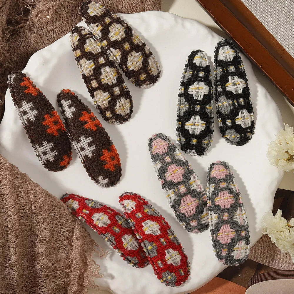 1 Set Printed Fabric Hair Clips Sweet Handmade BB Hair Clips Baby Girl Bangs Fixed Edge Clips Children's Hair Accessories Gifts