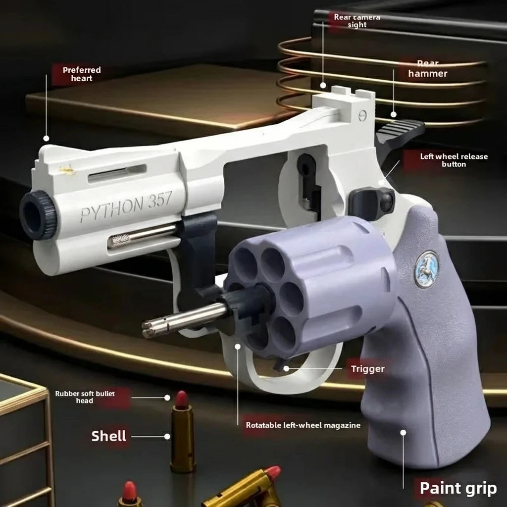 Soft Bullet Toy Gun ZP5 | Revolver Mechanical Continuous Shooting Launcher for Kids lifestyle view