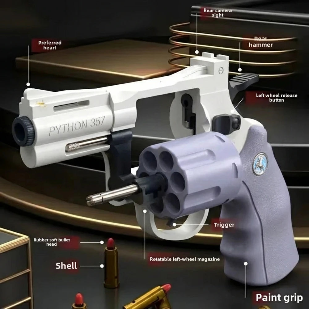 Soft Bullet Toy Gun ZP5 | Revolver Mechanical Continuous Shooting Launcher for Kids lifestyle view
