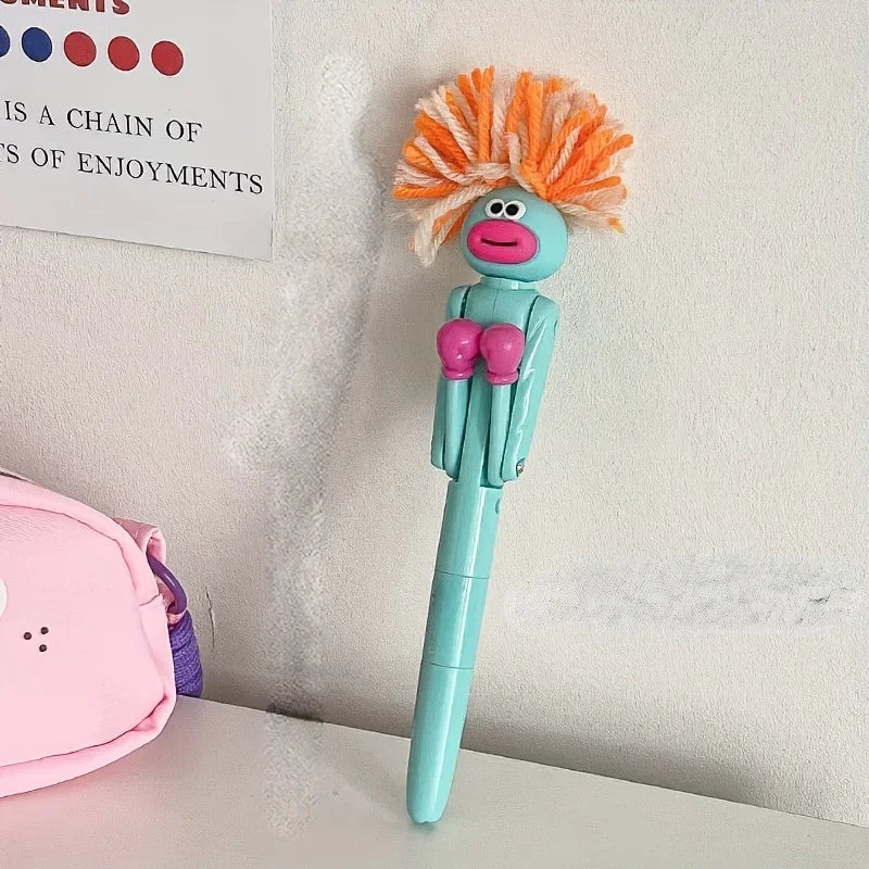 Furry Mechanical Boxing Stress Relief Pen Cartoon Funny Big Mouth Ballpoint Pen Offic alternate view