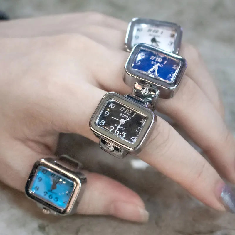 Retro Roman Vintage Punk Finger Watch Ring