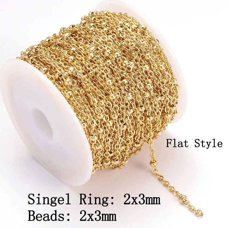 2Meters Stainless Steel Link Cable Gold Chains for DIY Jewelry Making Rolo Chain Be additional angle