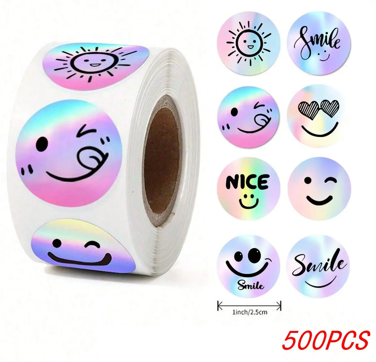 100-500pcs Rainbow Laser Thank you for supporting my small business Stickers Gift Envelo detail view