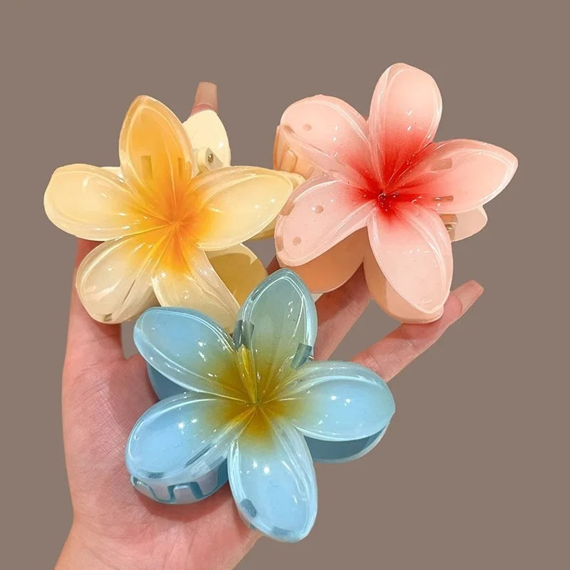 Bohemian Flower Hair Claw Clip For Women Sweet Floral Hair Claws Crab Clamp Barrett additional angle