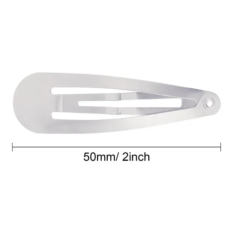 50pcs Silver Metal BB Hair Clips Girls Y2K Punk Drop Shaped Hairpins Hairclips Barr additional angle