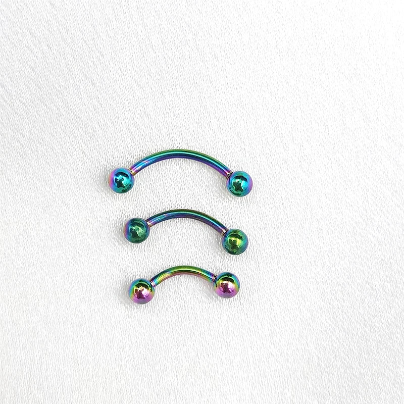 6Pcs Eyebrow Piercing Banana Shape Lip Ring Stainless Steel Curved Barbell Stud Hel additional angle
