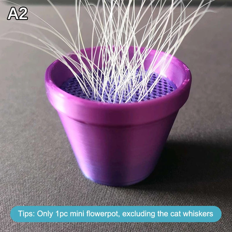 Mini Flower Pot Design Pet Whisker & Fur Collector Desktop Ornament Collectible Keepsake detail view