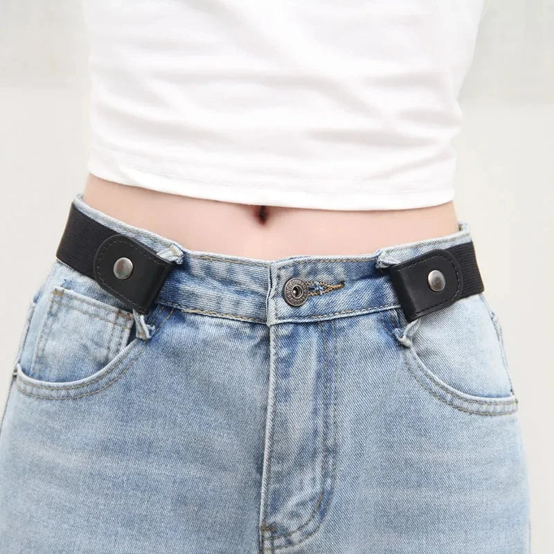 Simple And Fashionable Women'S Belt Elastic Lazy Men'S Belt Woven Invisible And Seamless detail view