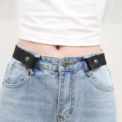 Simple And Fashionable Women'S Belt Elastic Lazy Men'S Belt Woven Invisible And Seamless detail view