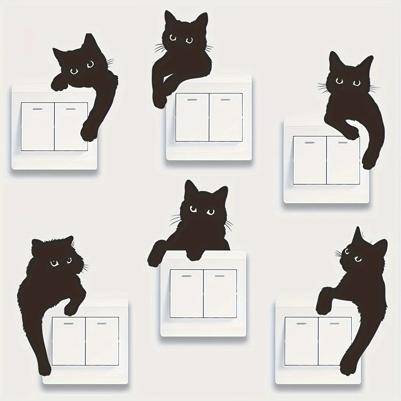 Cat Switch Stickers | Removable Vinyl Decals for Light Switches alternate view