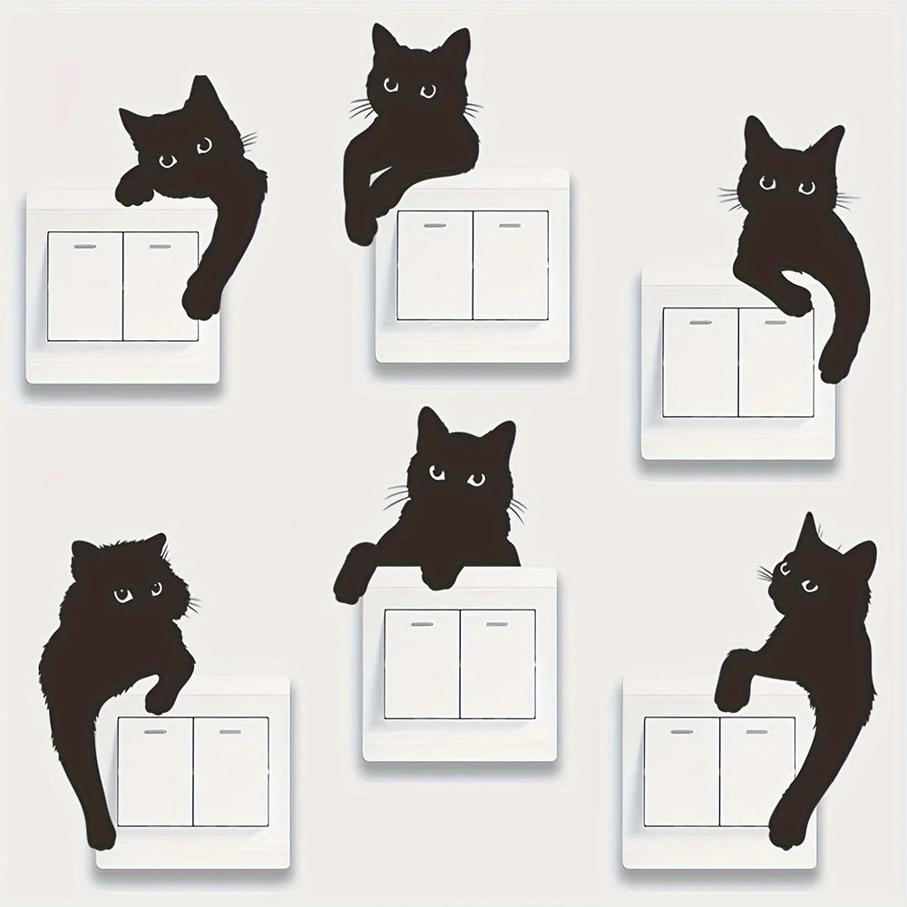 Cat Switch Stickers | Removable Vinyl Decals for Light Switches alternate view
