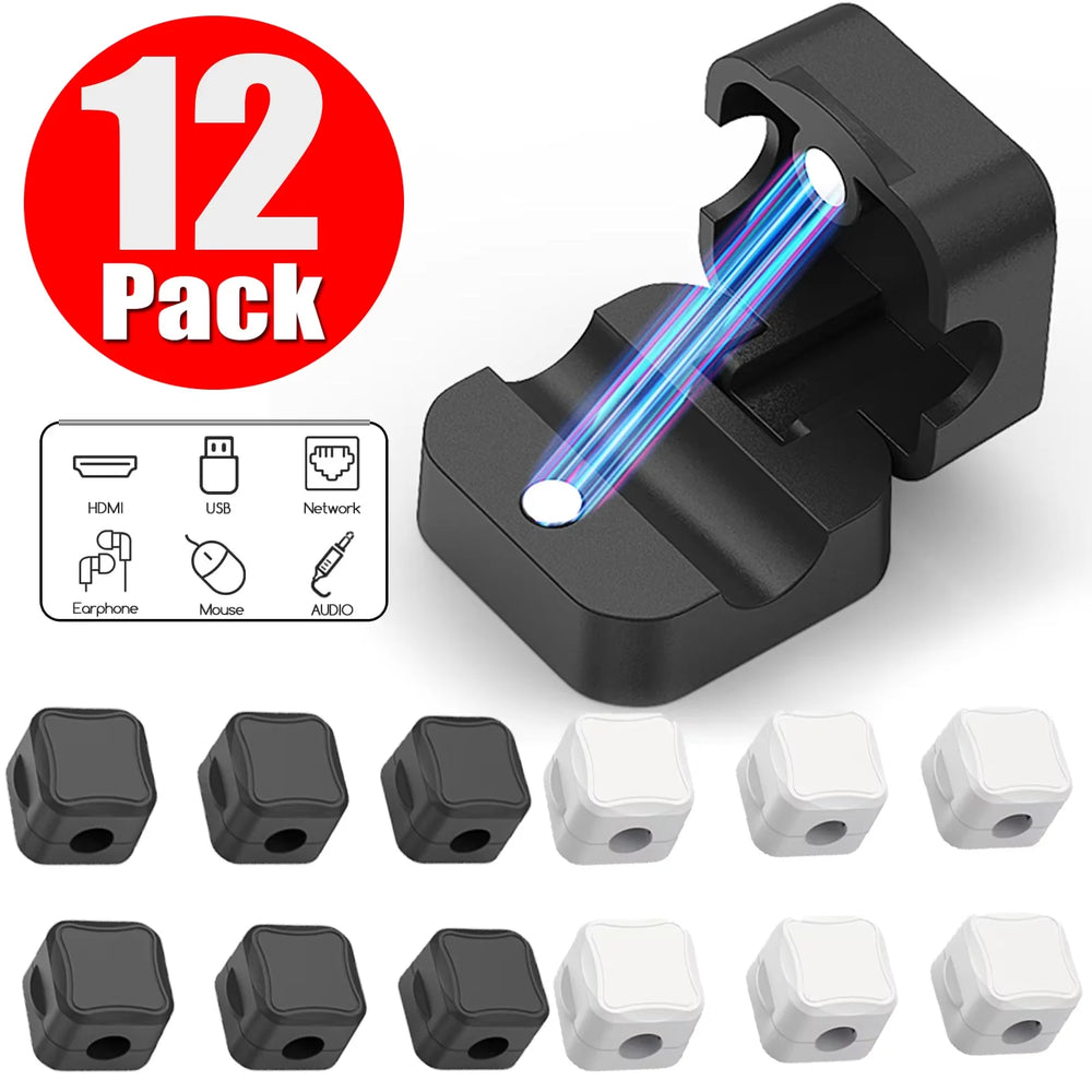 1/3/6/12PCS Magnetic Cable Organizer Clip Cord Holder Adhesive Wire Keeper Organizer f close-up view
