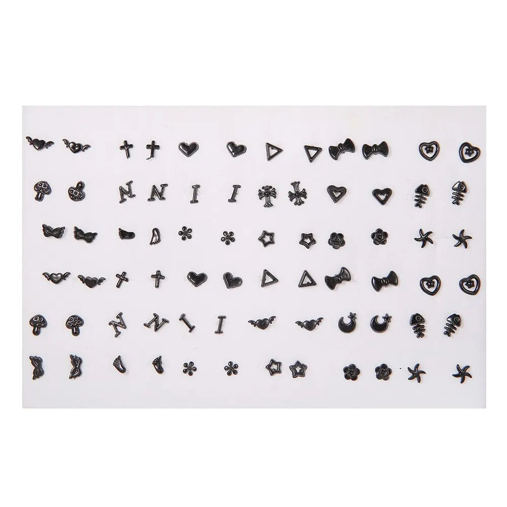 Fashion Geometric 36 Pairs/Lot Mixed Styles Small Stud Earrings For Women Lady Starfish detail view