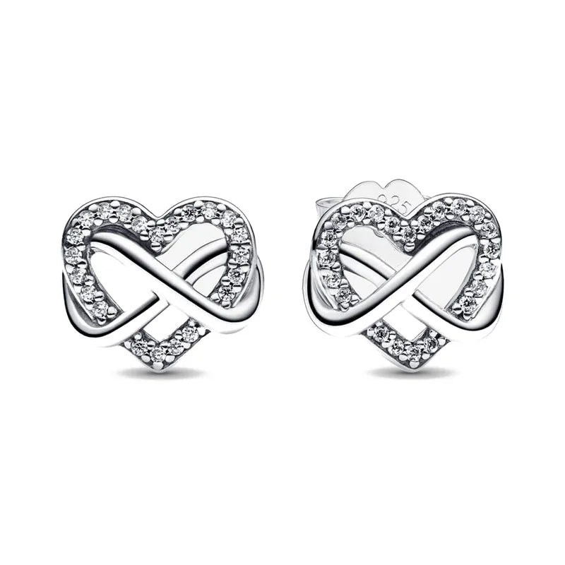 925 Silver Heart Snowflake Moon Earrings | Fine Stud Earrings for Women lifestyle view