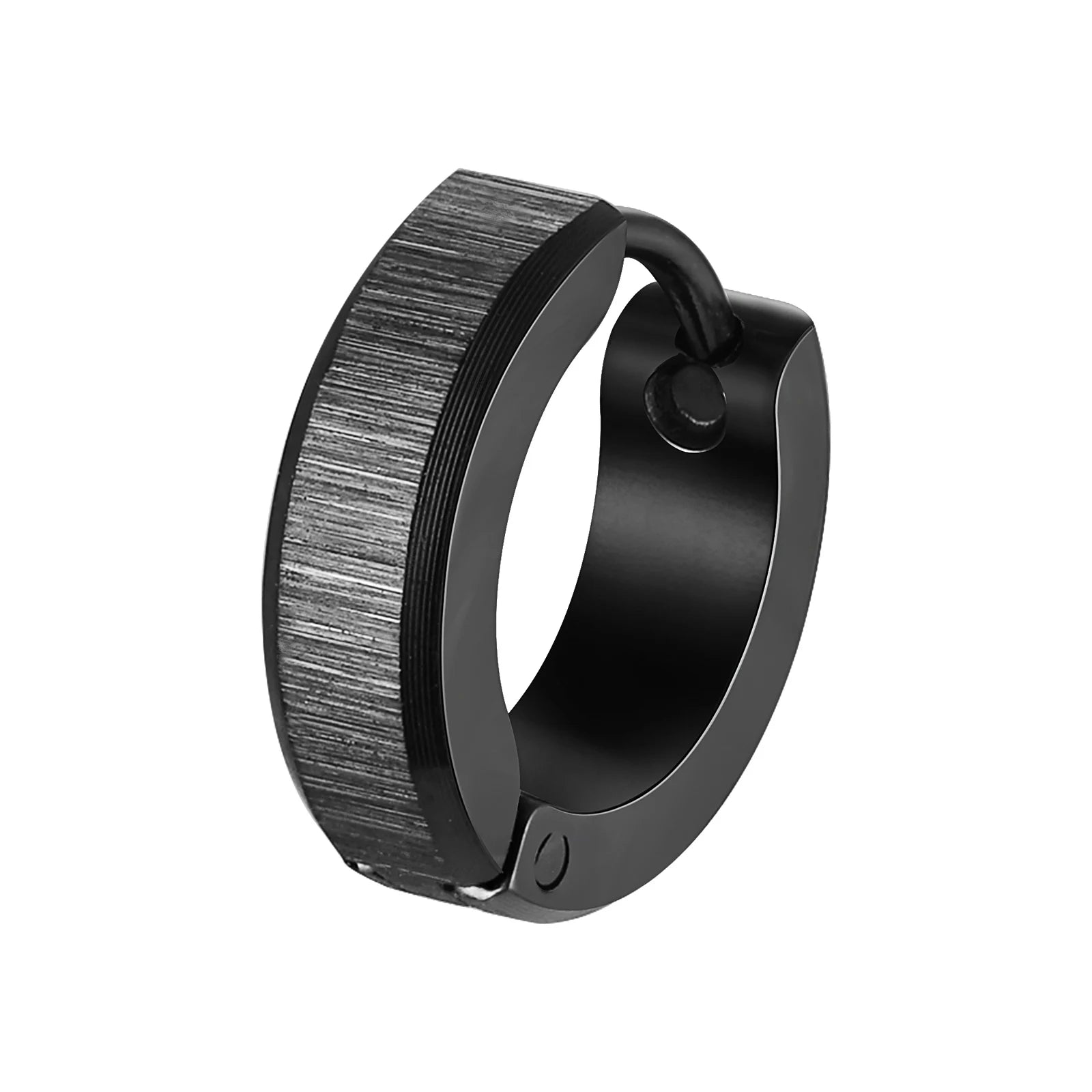 Vnox Anti Allergy Stainless Steel Hoop Earrings, Unisex Simple Metal Huggies Earrings lifestyle view