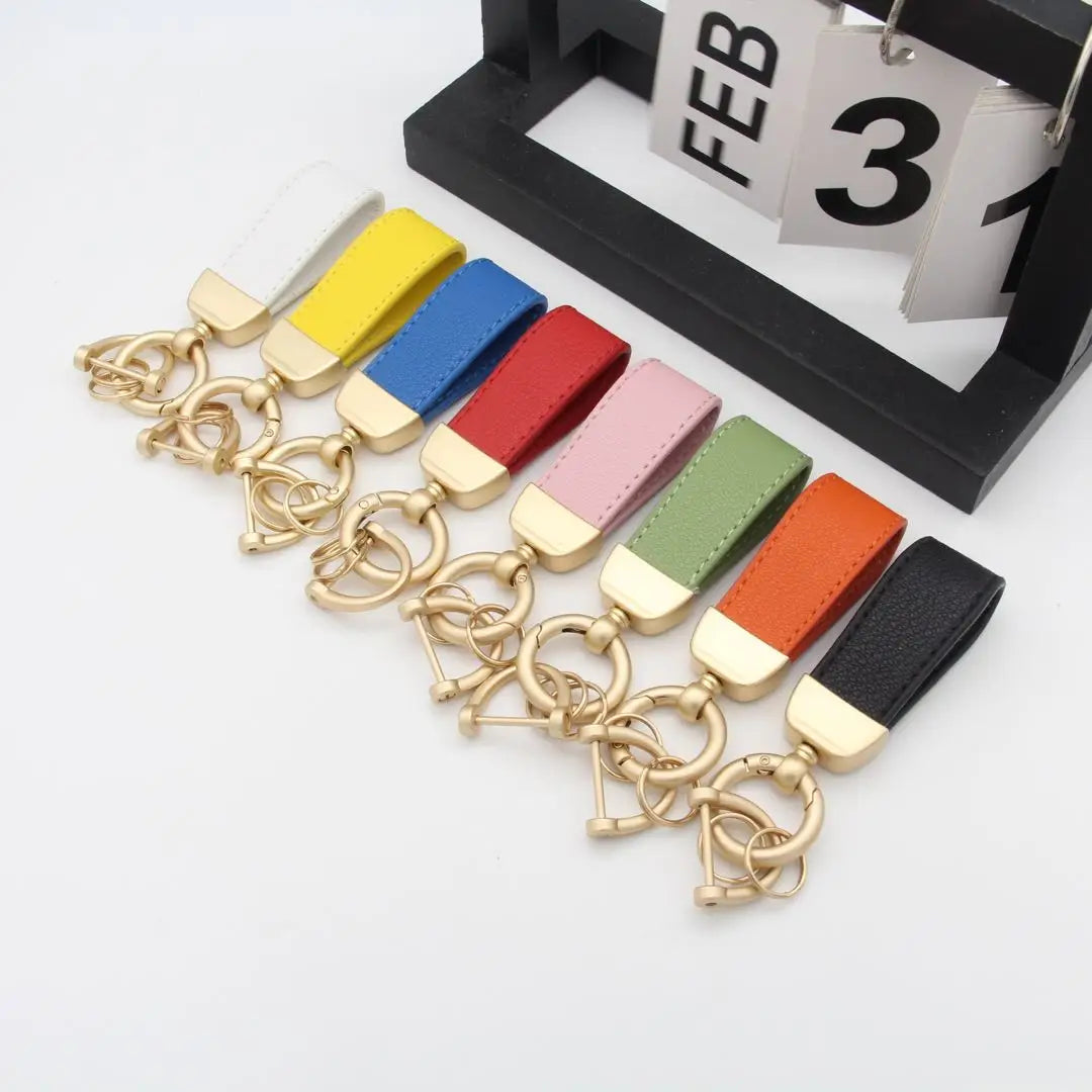 Luxury Suede Leather Flip Fur Keychain | Car Key Accessory additional angle