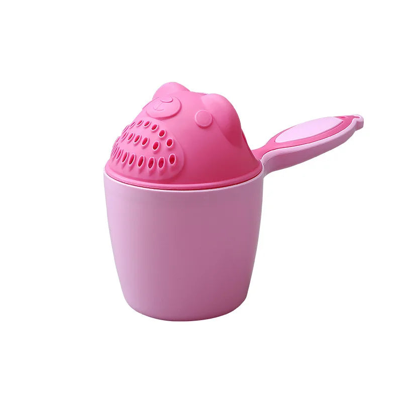 Cute Cartoon Baby Bath Cap Shampoo Cup Toddler Kids Hair Washing Spoon Portable Children Bath Shower Bailer Baby Bathing Tool