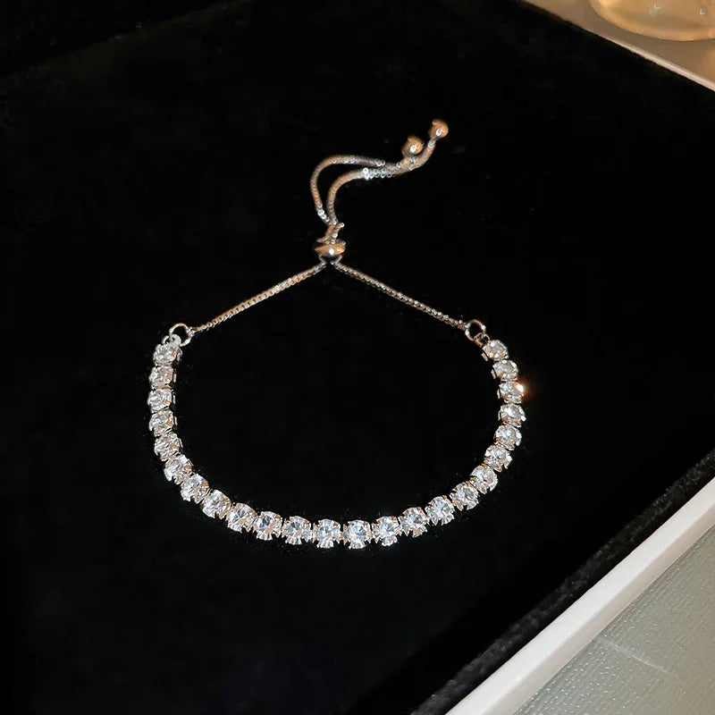 Wave Geometry Adjustable Bracelet Bangle Luxury Fashion Rhinestone Crystal Bracelets lifestyle view