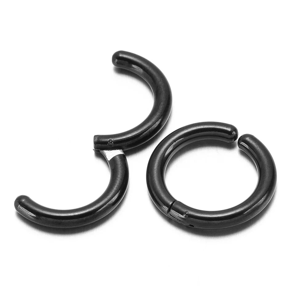 6 Pairs Stainless Steel Clip On Earrings for Women Men | Non Piercing Round Hoop Ea additional angle