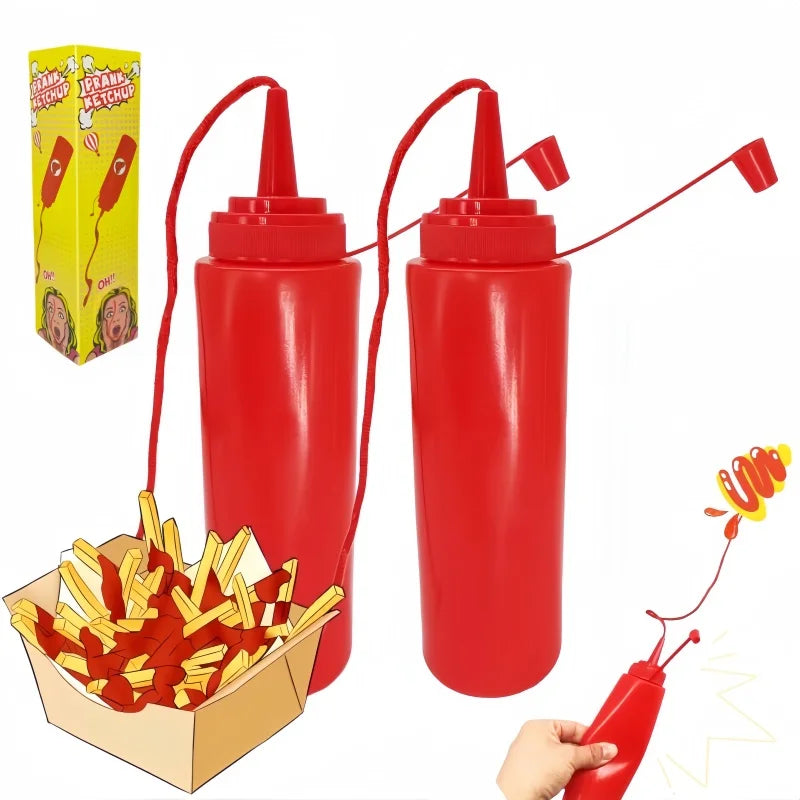 Funny Prank Ketchup Bottles Practical Jokes Tomato Sauce Prank Adult Kids Cool Toys Frightening Item