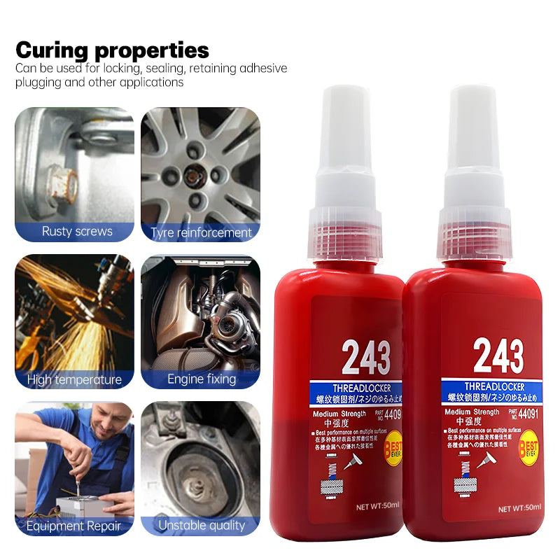 50ml Threadlocker Anaerobic Glue | Anti-Loose Screw Fastening Sealant close-up view
