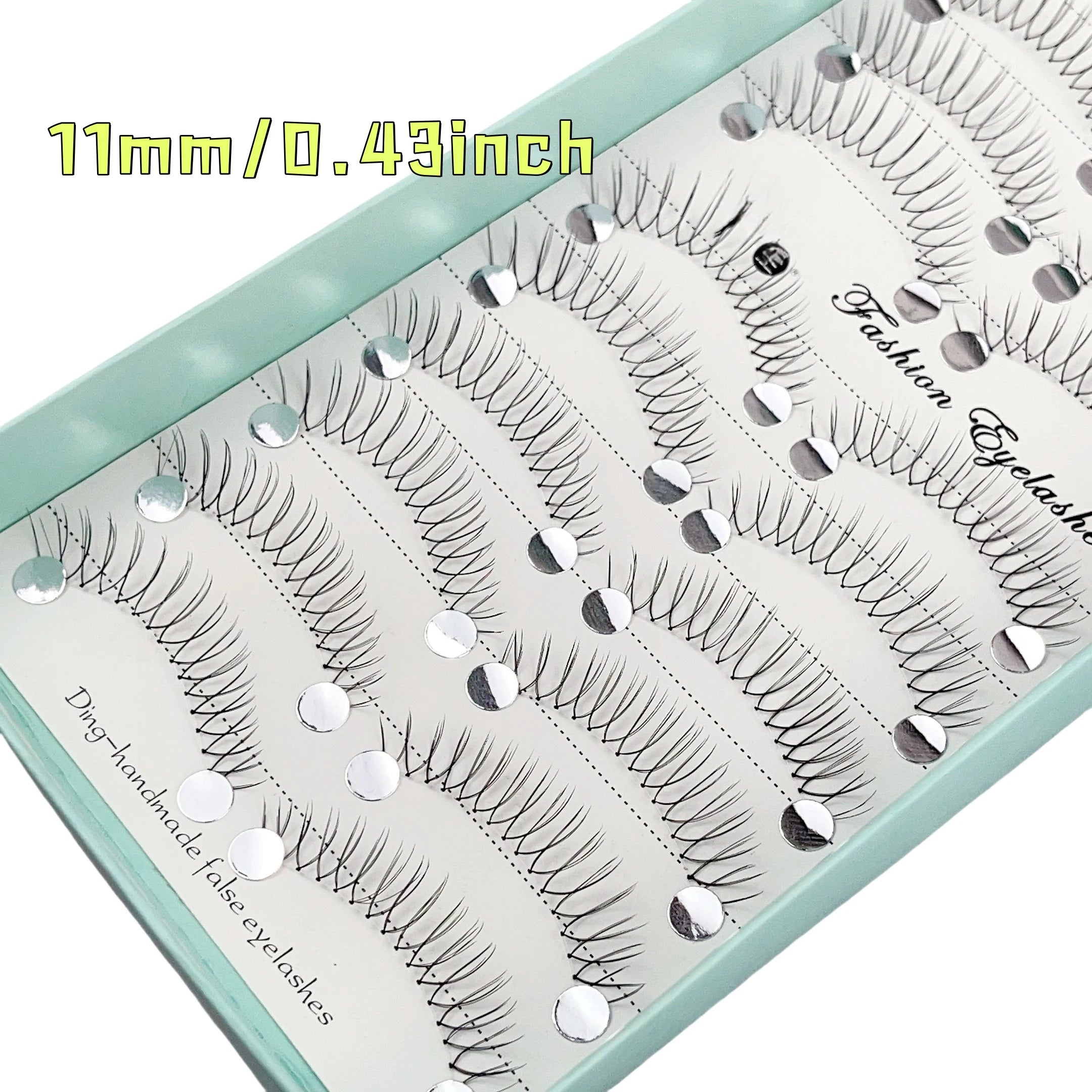 Anime Style False Eyelashes 10 Pairs | 11mm C-Shaped Curled DIY Strip Lashes detail view