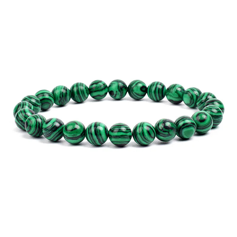 Natural Stone Beads Bracelet For Women Men Amethysts Crystal Quartzs Aquamarines Jades close-up view