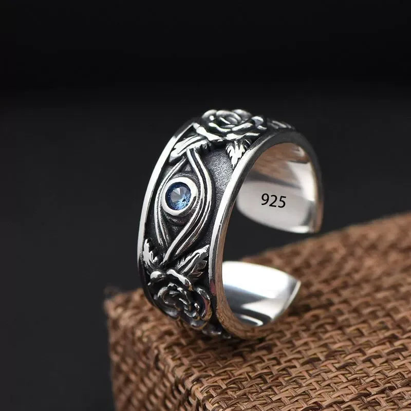 VENTFILLE 925er Sterlingsilber Blumen-Spitzenring | Koreanischer Mode-Ring mit verstellbaren Zirkonia