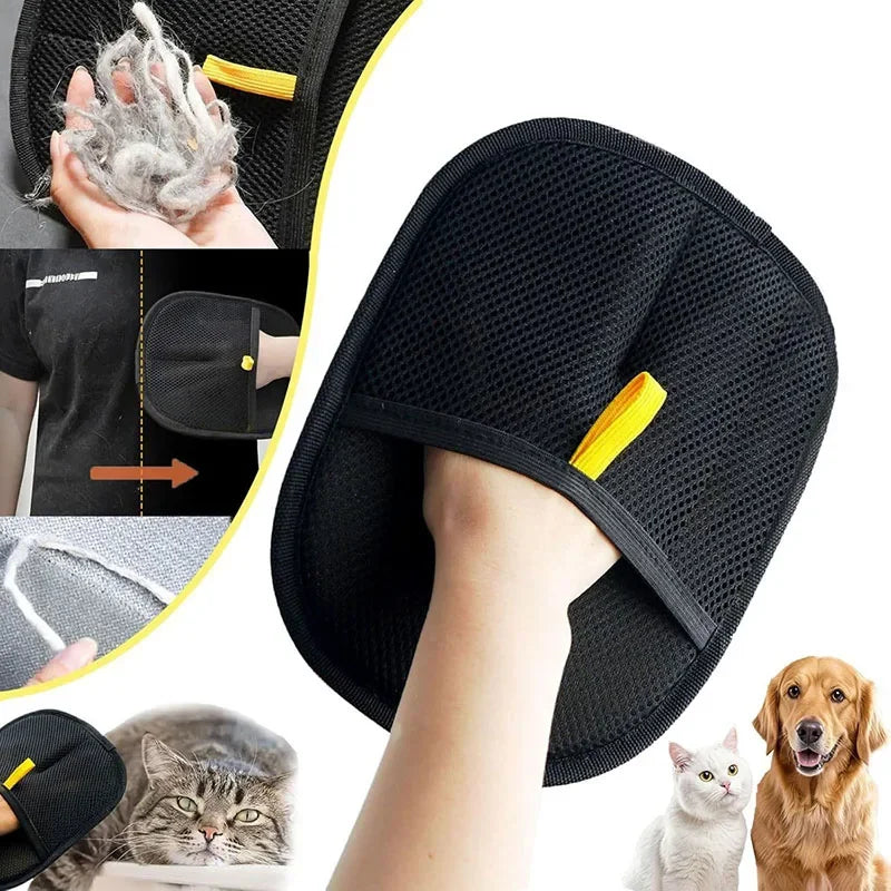 Pet Hair Removal Tools Reusable Gloves Pet Double Sided Beauty Gloves Carpet Removal Pet Fur Hair Pe