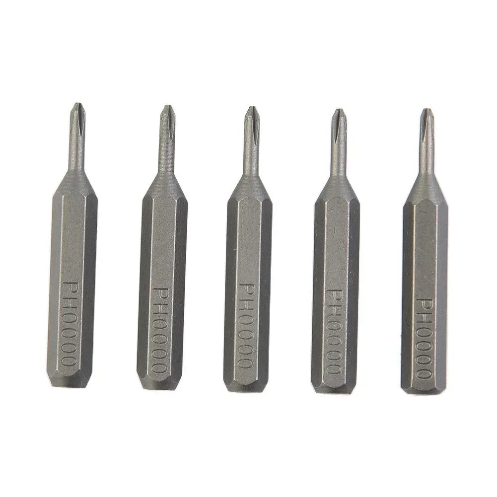 5pcs Cross Screwdriver Bit Set Magnetic Phillips Bits PH0000 to PH2 | 4mm Hex Shank Pr close-up view