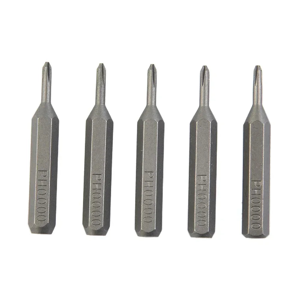5pcs Cross Screwdriver Bit Set Magnetic Phillips Bits PH0000 to PH2 | 4mm Hex Shank Pr close-up view
