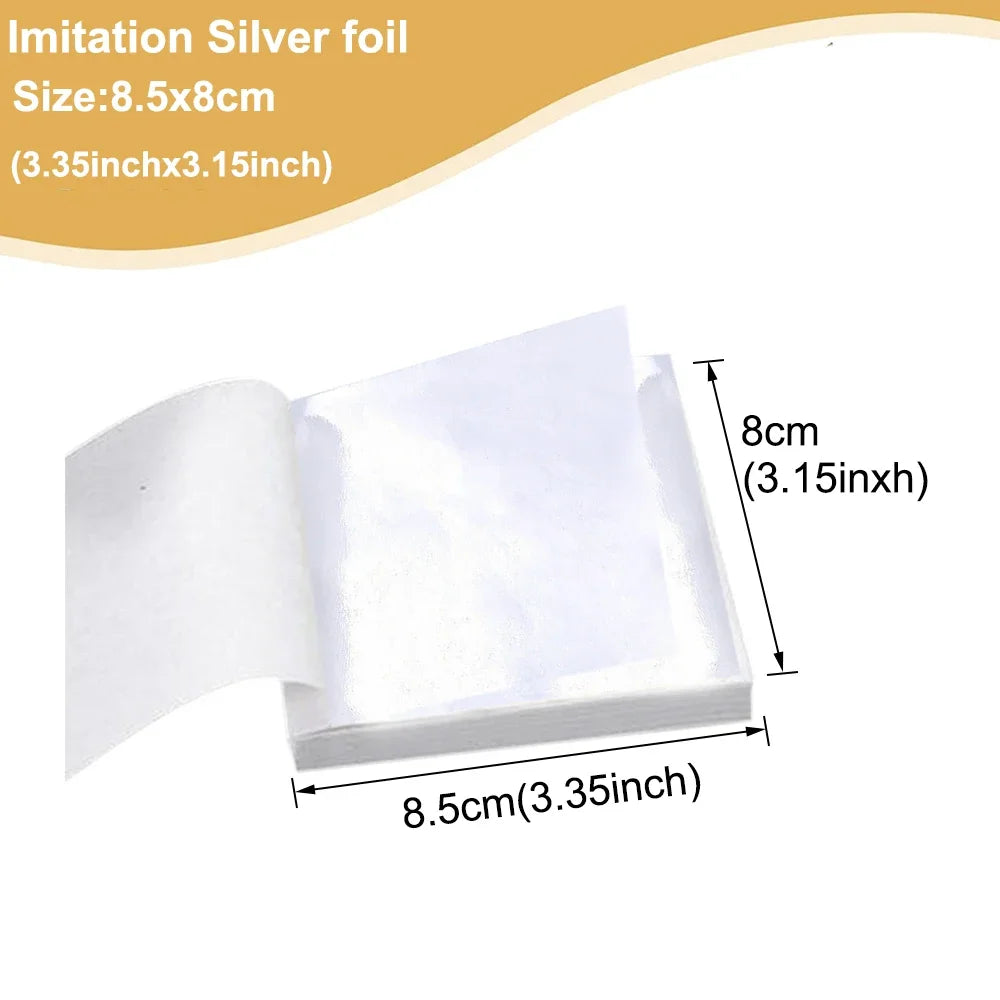 Imitation Gold Leaf Sheets for Crafts | 100pcs Metallic Foil Paper detail view