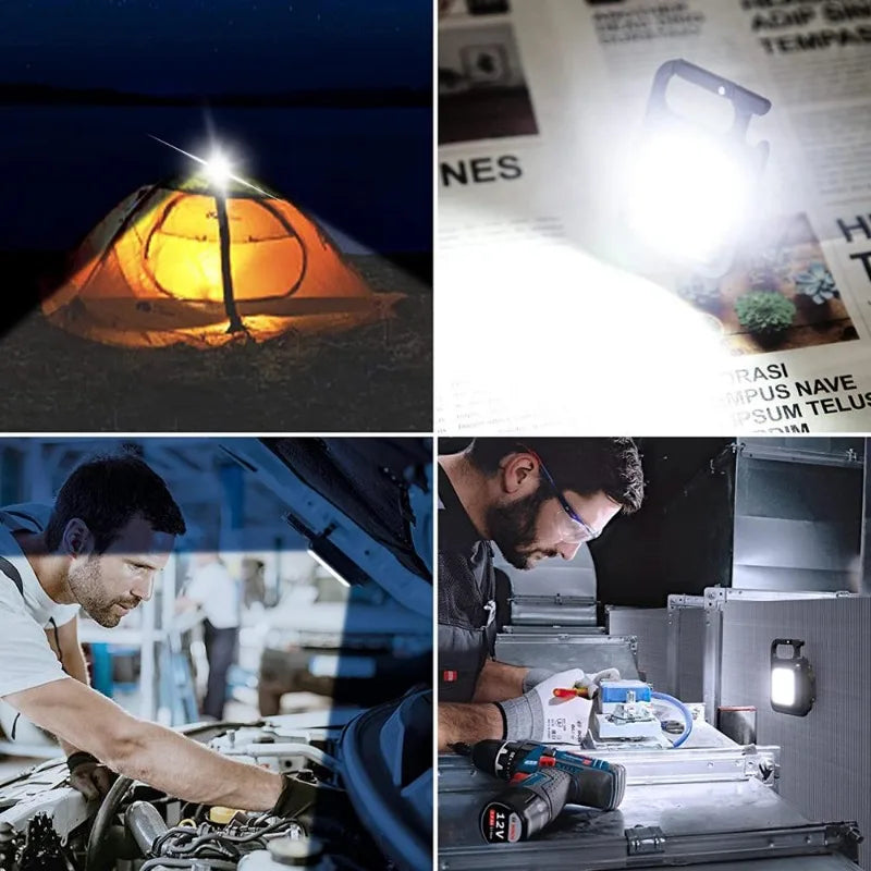 Portable COB Keychain Flashlight | Rechargeable LED Work Light additional angle