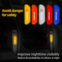 4Pcs Car Door Safety Warning Sticker Reflective Mark Decal | For Mitsubishi Lancer Ra alternate view