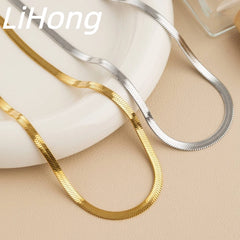 925 Sterling Silver 4mm Snake Blade Flat Necklace Clavicle Necklace Flat Men Women 16-24 Inch Annive
