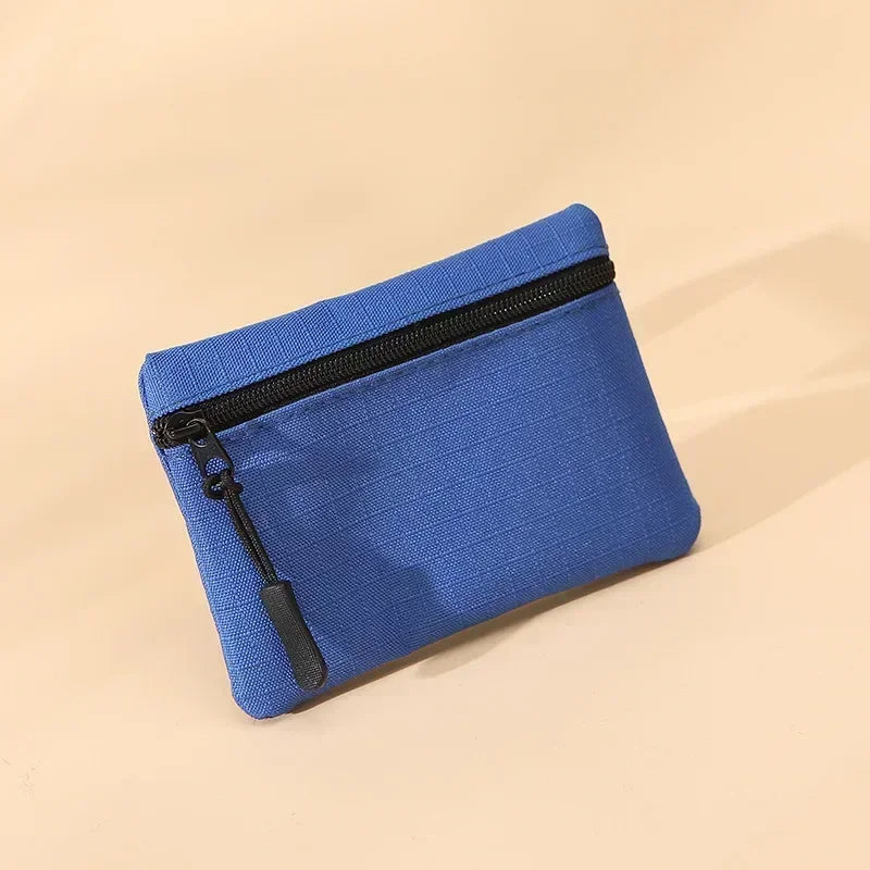 Women Mini Zippers Canvas Coin Purse | Compact Wallet with Keychain detail view