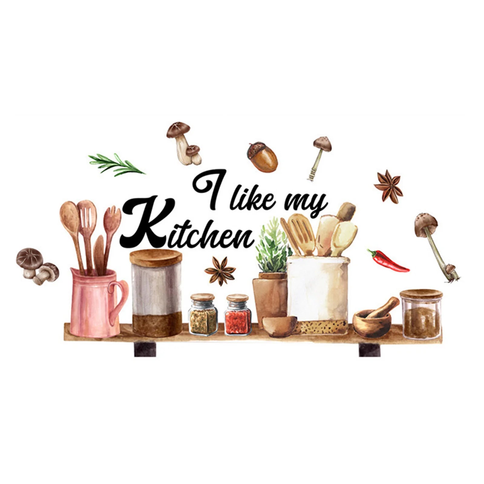 Removable Flower and Butterfly Wall Stickers | Waterproof PVC Wall Decals for Kitchen alternate view