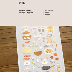 Eggtime Breakfast Sticker Set | Korean Aesthetic Paper Stickers for Scrapbooking and alternate view