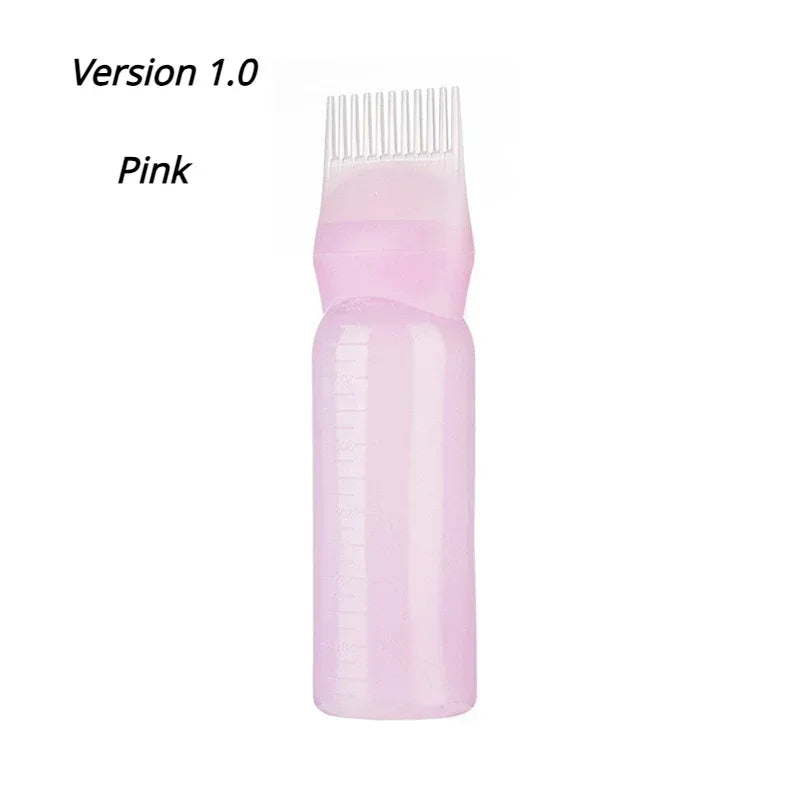 Silicone Shampoo Brush Head Scalp Massage Comb Hair Dye Tint Oil Applicator Bottle with detail view