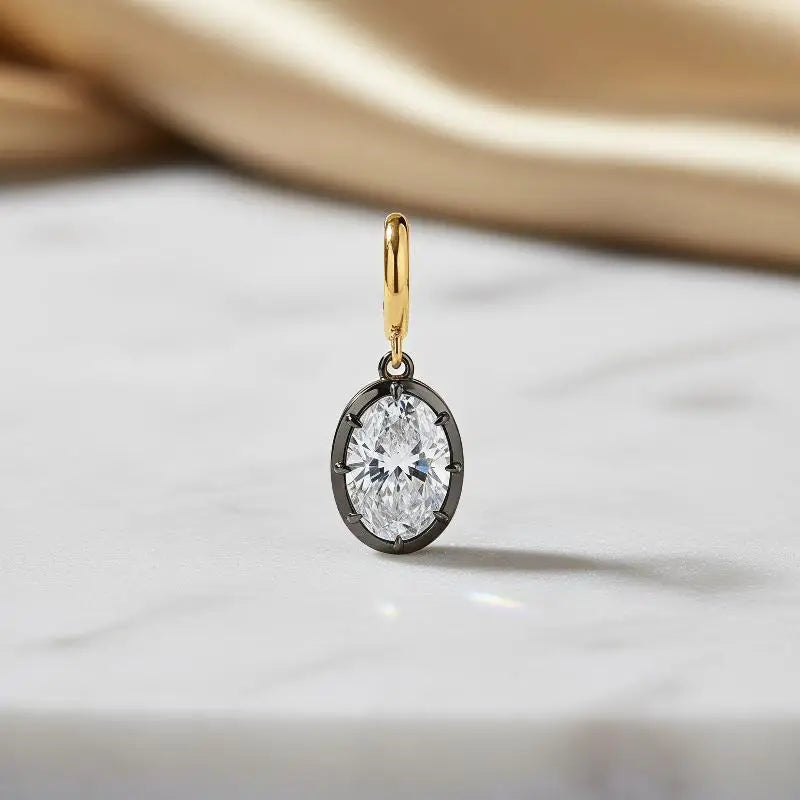 Minimalist Women's Geometric White Zircon Necklace Thin Bead Chain Pendant Non-fading alternate view