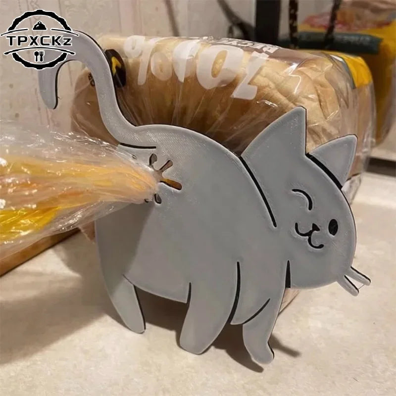 2pcs 3D Cat Butt Bread Bag Clip Snack Bag Sealing Clip Novelty Kitchen Gadget Food Stora detail view