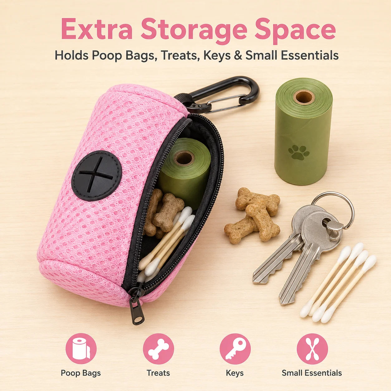 Dog Poop Bag Dispenser Hangingable Dog Poop Bag Holder Poo Bags Dispenser for Dogs Wa lifestyle view